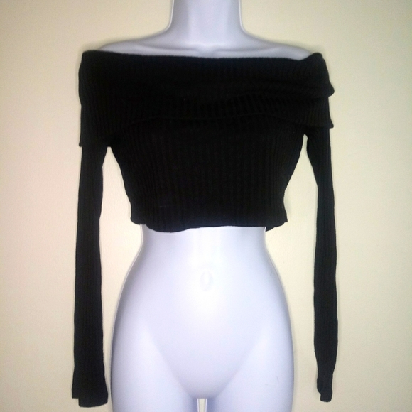 Forever 21 off the shoulder long sleeve crop top - Picture 5 of 11